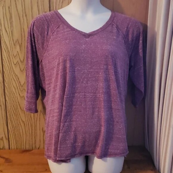 Derek Heart Tops - 2 plus size tops - raspberry and black